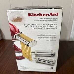 KitchenAid Stand Mixer Attachment 3Pc Pasta Roller&Cutter Set KPRA.New open box.